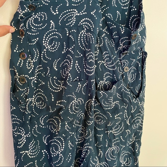 Anthropologie Maeve Navy Tidal Jumpsuit Overalls Romper XL - Picture 9 of 10
